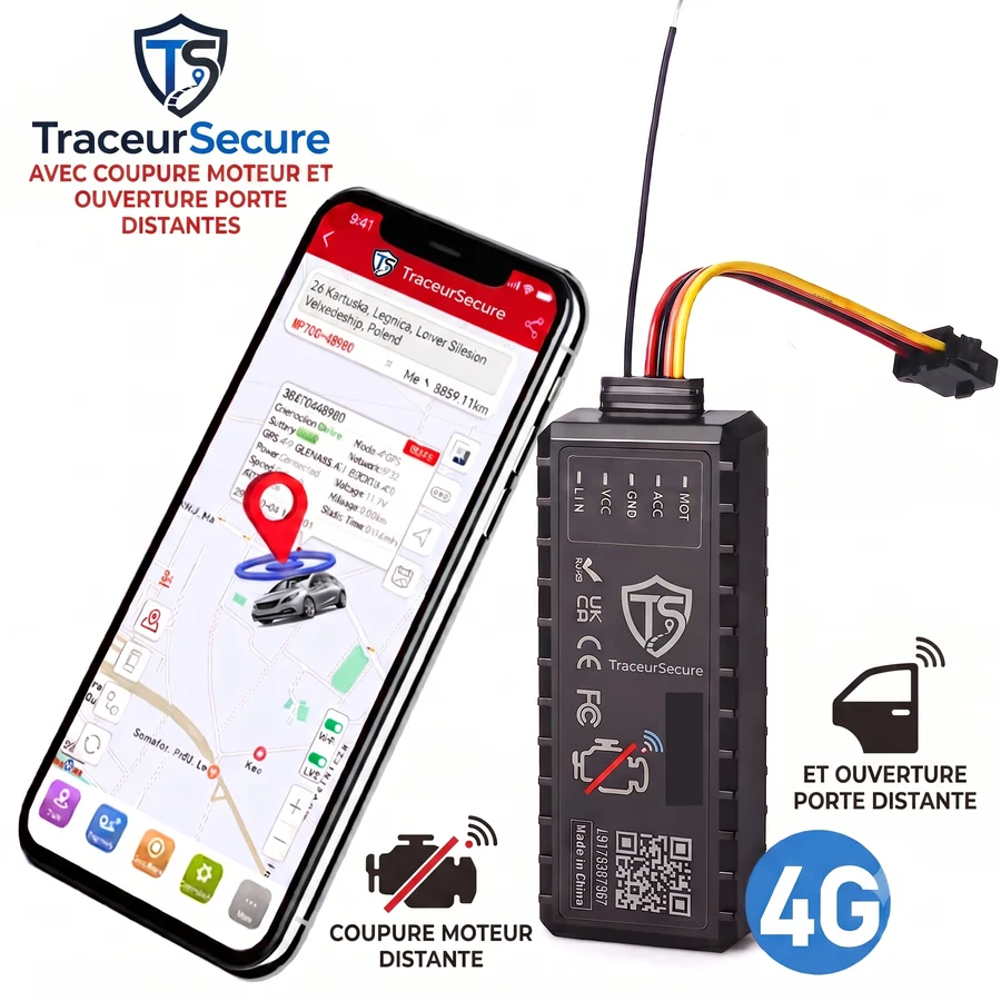 Traceur GPS TraceurSecure pour voiture et moto avec application de localisation
